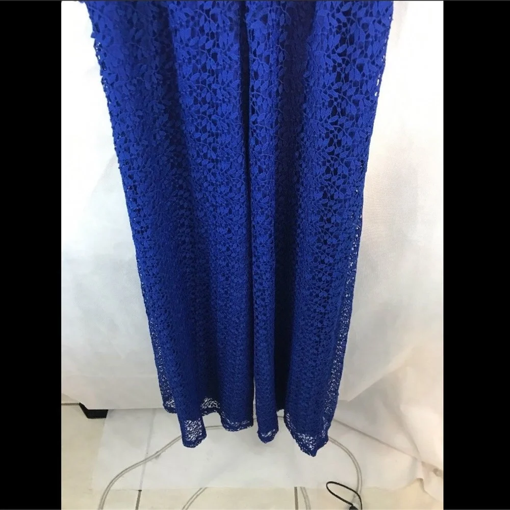NEW Free People Lemoncello Lace Overlay Jumpsuit in Cobalt Blue‎ [SZ 6 ]